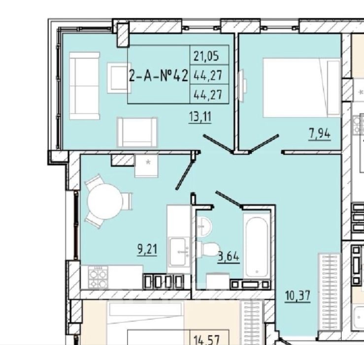 Фото квартири, с. Крижанівка, вул. Марсельська 33/5 (21986-1)